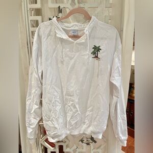 Vintage 99s White Hawaii palm tree embroidered pullover 100% cotton